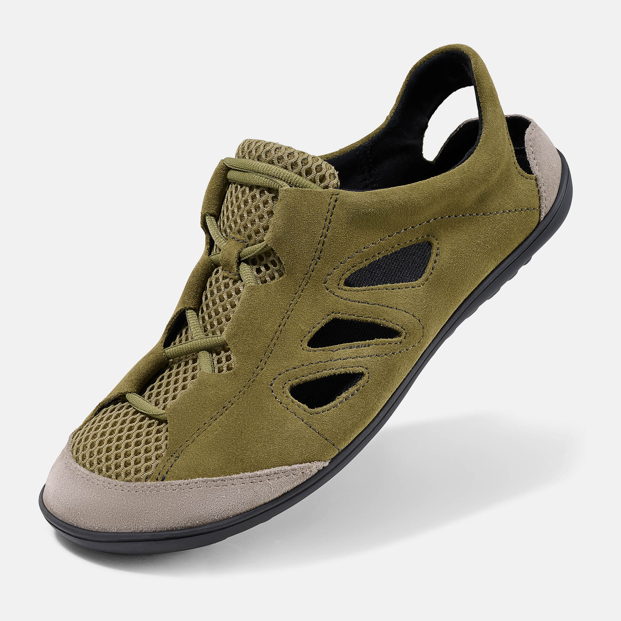 BÄR Schuhe Unisexschuhe Alltag Jess oliv Rindveloursleder, Mesh Produktbild