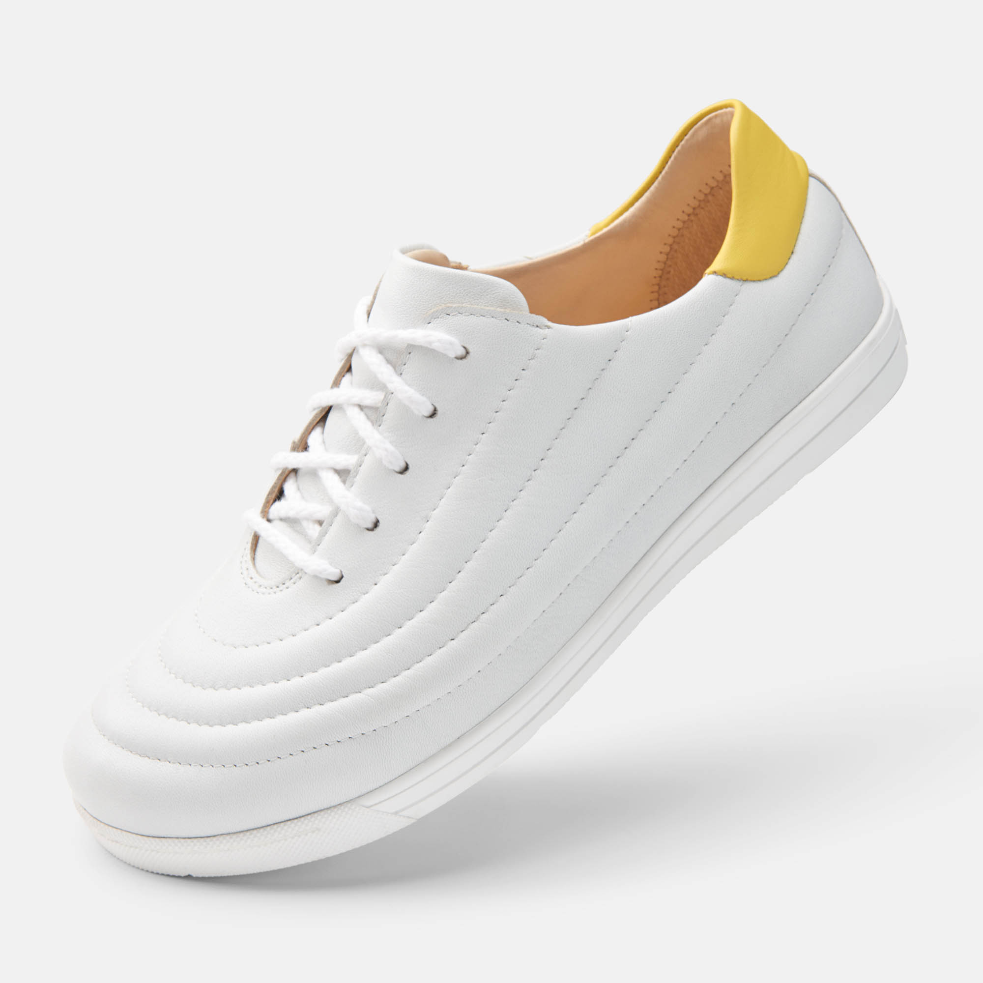 BÄR Schuhe Damenschuhe Alltag Harper weiß/zitrone Lammnappaleder Produktbild