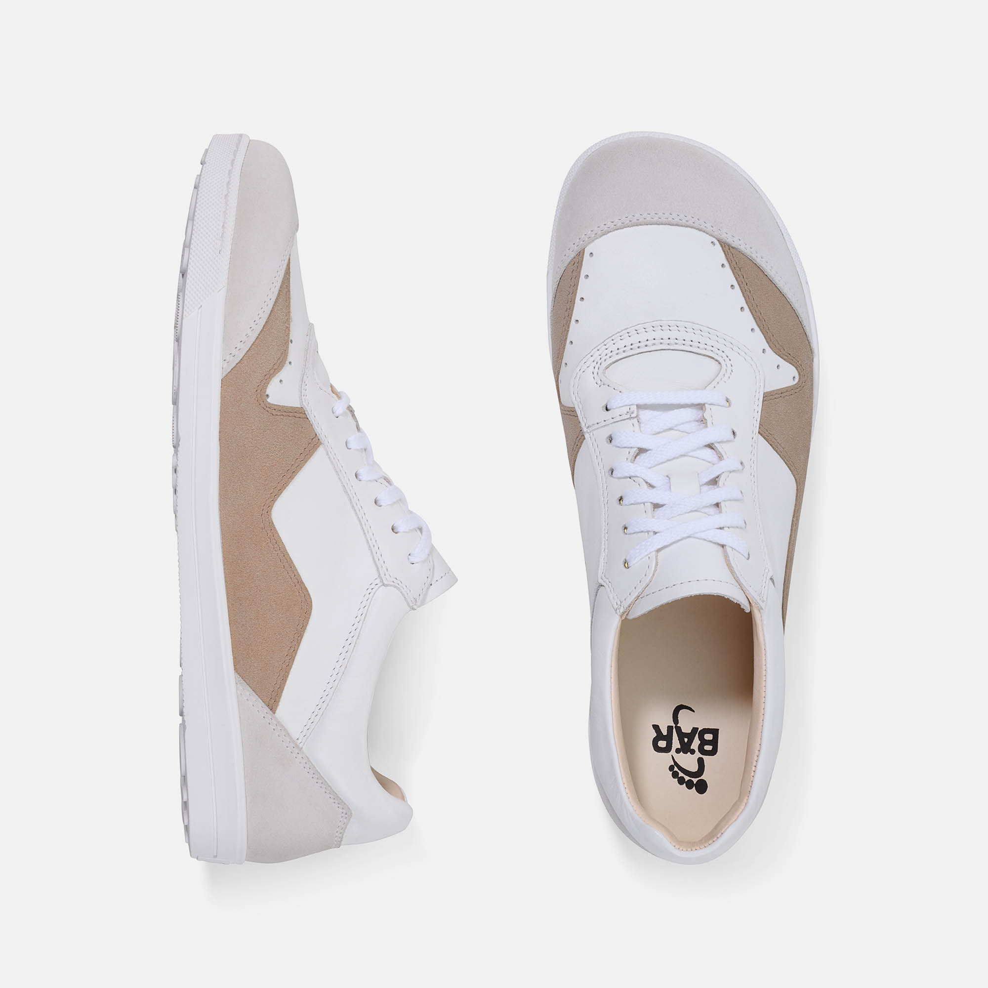 BÄR Schuhe Damenschuhe Freizeitschuhe Alea weiß/beige Kalbnappaleder, Kalbveloursleder Ansicht von oben