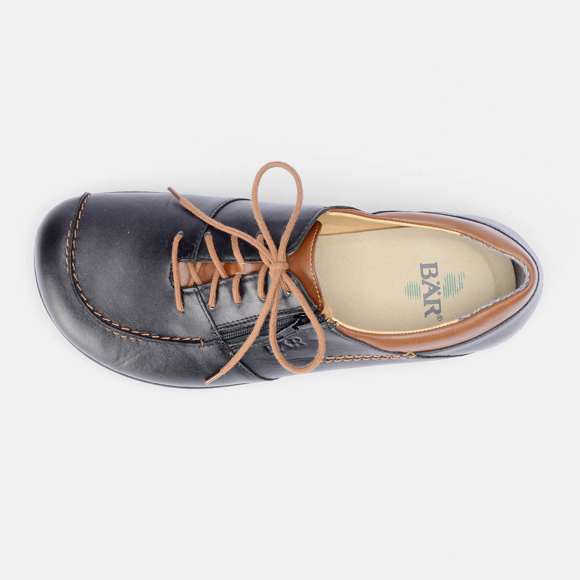 BÄR Schuhe Damenschuhe Freizeitschuhe Jolanda schwarz/braun Kalbnappaleder Ansicht von oben