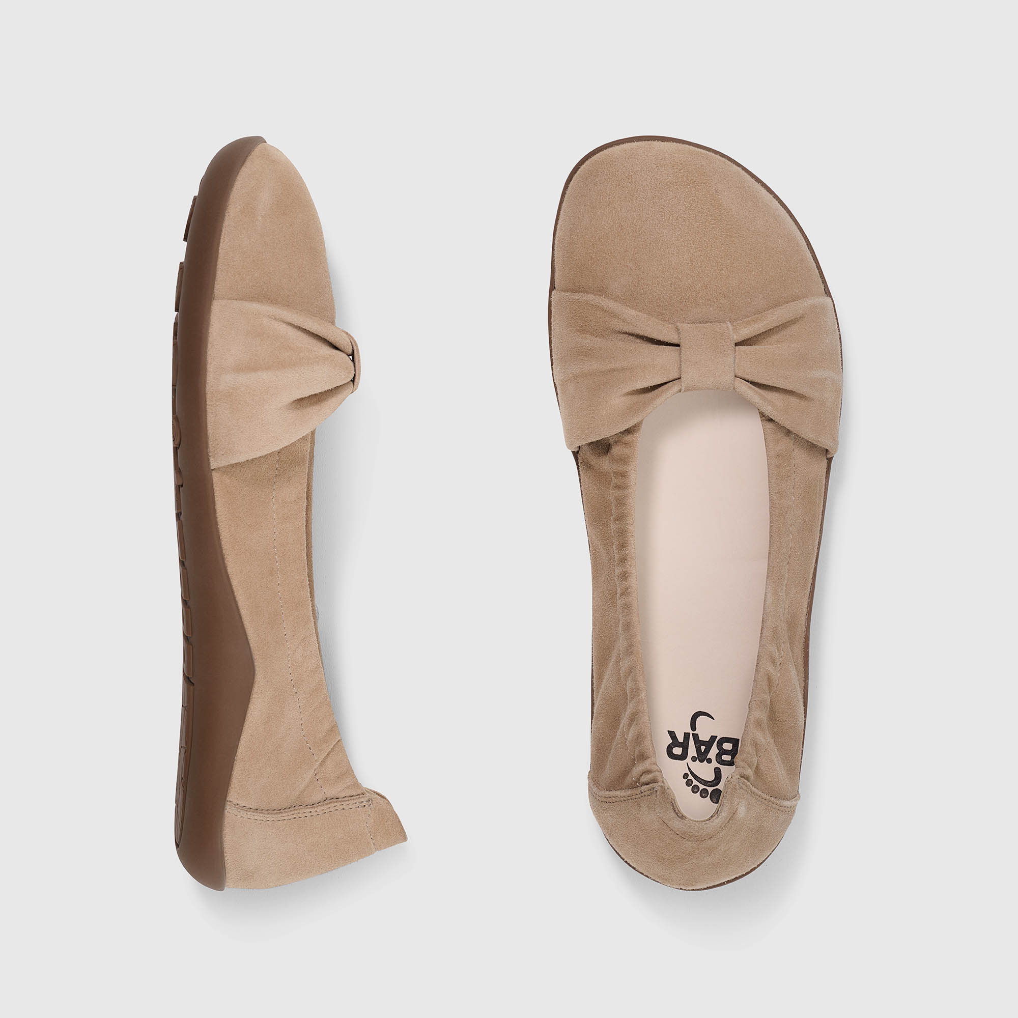 BÄR Schuhe Damenschuhe Freizeitschuhe Elly taupe Ziegenvelours Ansicht von oben