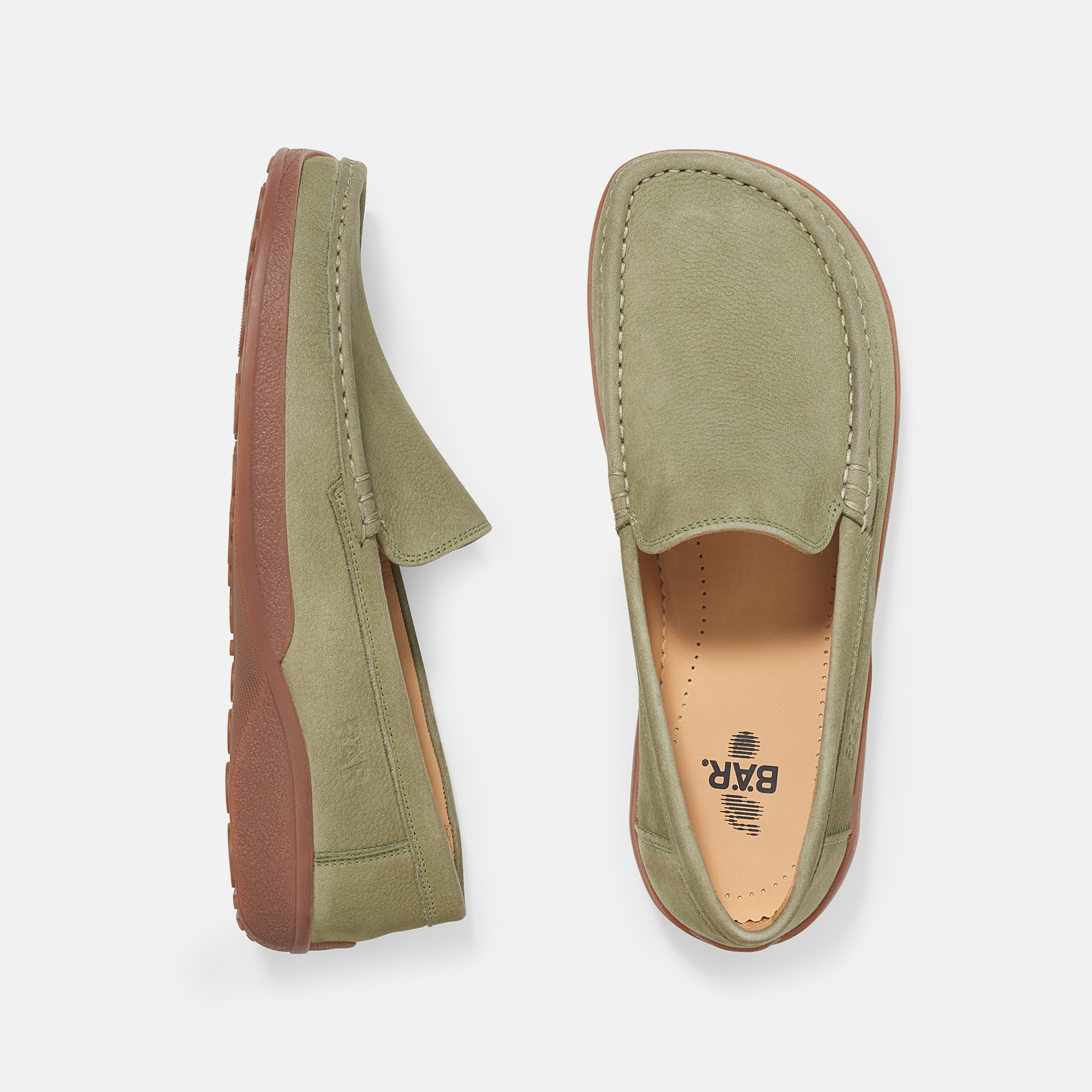 BÄR Schuhe Herrenschuhe Freizeitschuhe Apache oliv Rindnubukleder Ansicht von oben