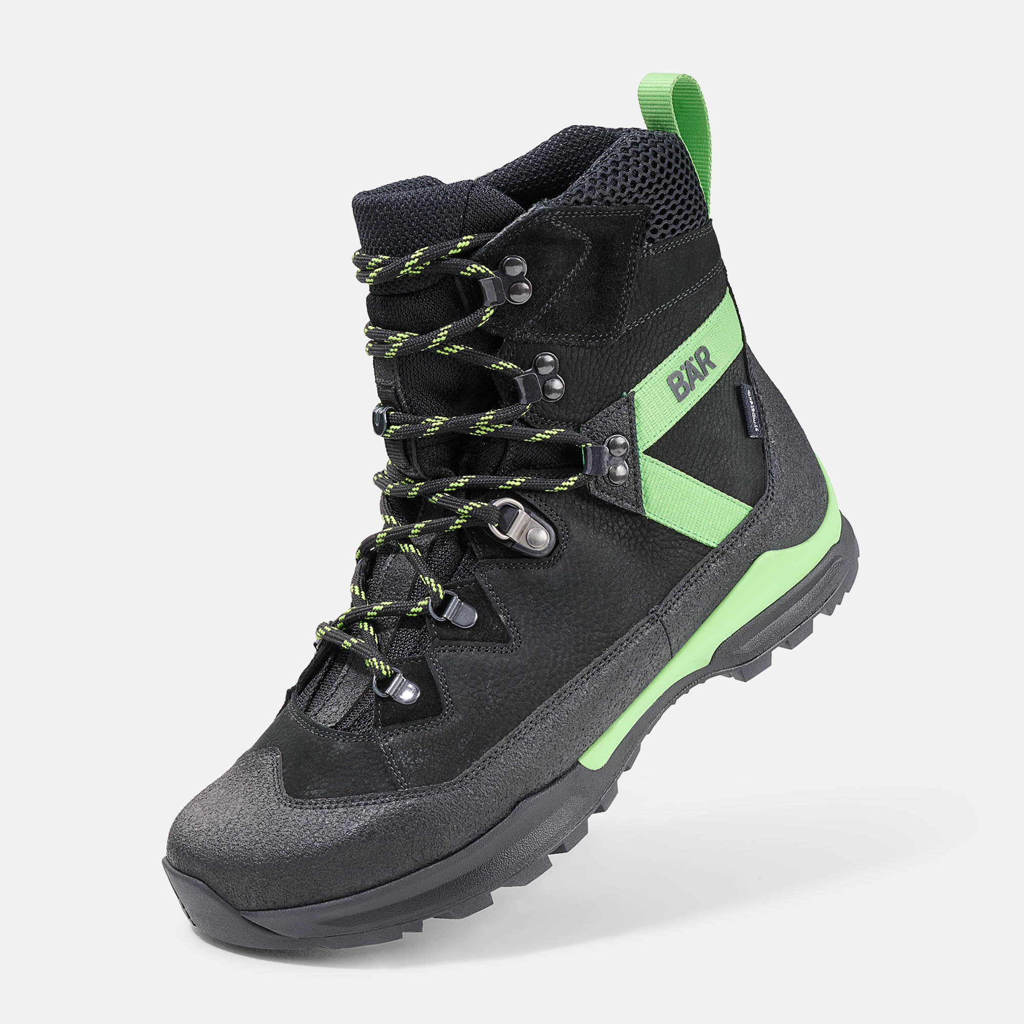 BÄR Schuhe Unisexschuhe Wanderstiefel Bergkomfort WP schwarz/grün terracare® Rindnubukleder wasserabweisend, Rindveloursleder, Textil, Produktbild