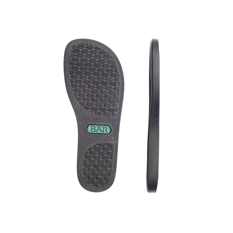 Top and side view of black BÄR orthotic shoe insoles with textured surface