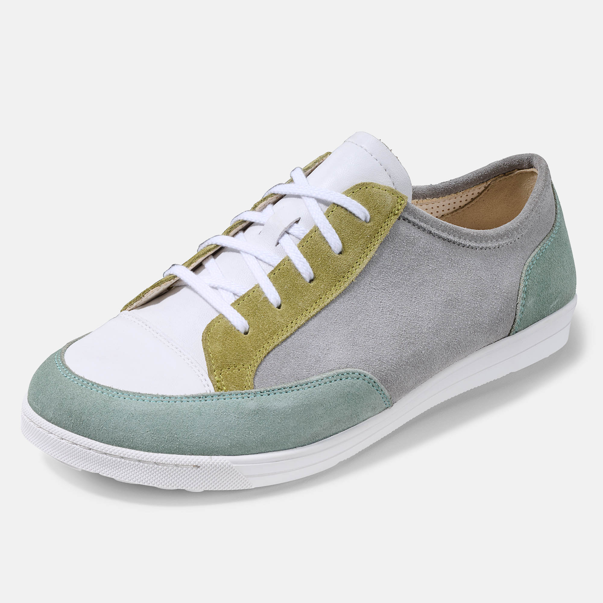 BÄR Schuhe Damenschuhe Alltag Emma 2.0 grün/weiß Kalbnappaleder, Kalbveloursleder Produktbild