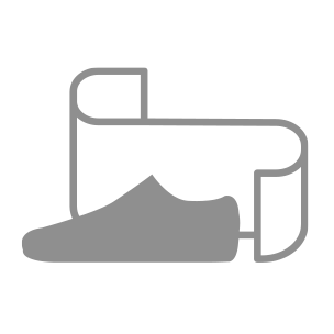 Minimalistic icon depicting a shoe enclosed by wrapping paper or fabric
