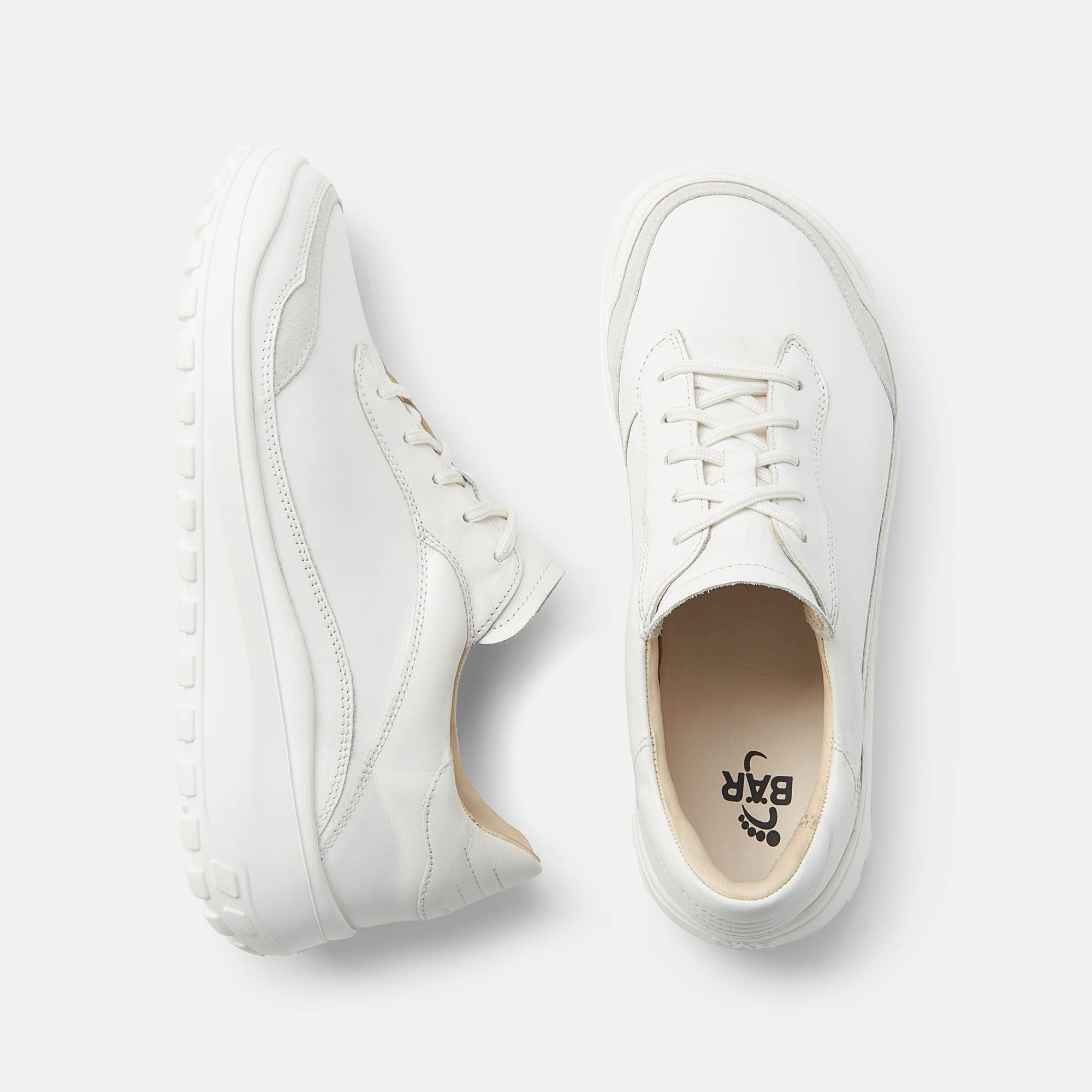 BÄR Schuhe Herrenschuhe Freizeitschuhe Quinn weiß Rindnappaleder, Rindveloursleder Ansicht von oben